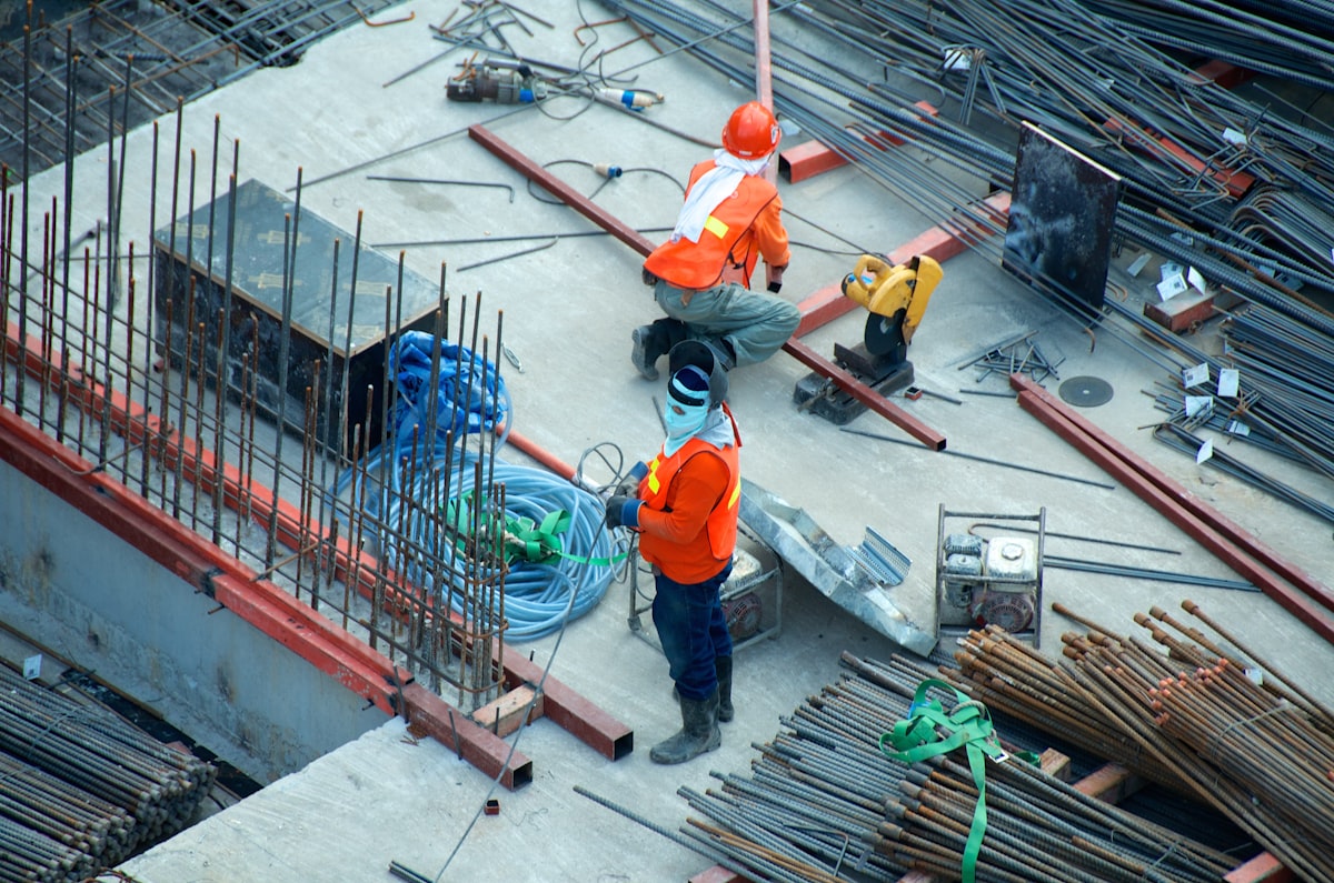 Construction and industrial equipment at work